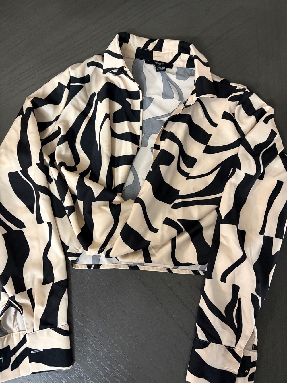 Theory Black and Cream Abstract-Stripe Button Down Shirt